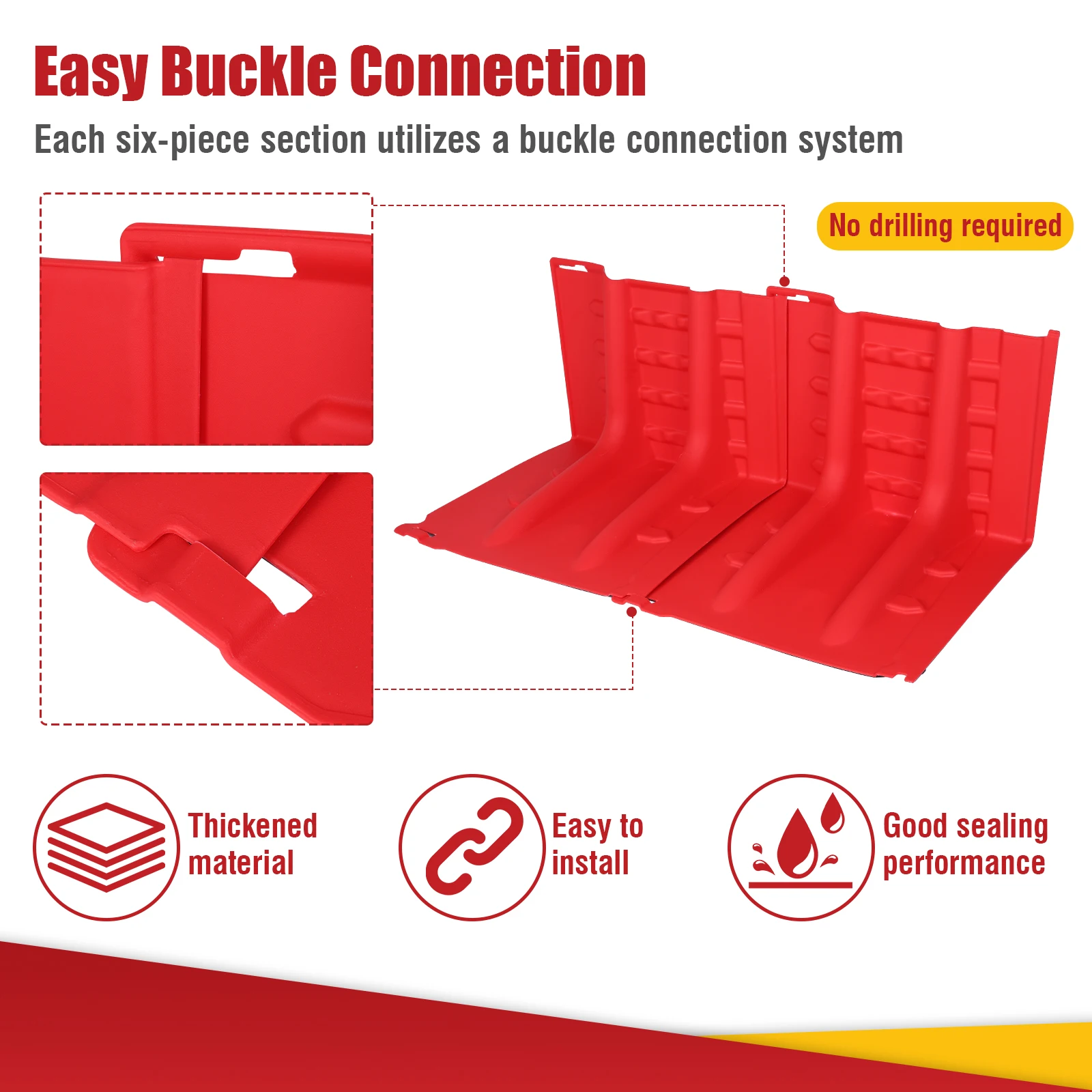 6pcs L-Type Flood Protection Barrier ABS Flood Control Box Wall Removable Combination Water Barrier for Underground Passages