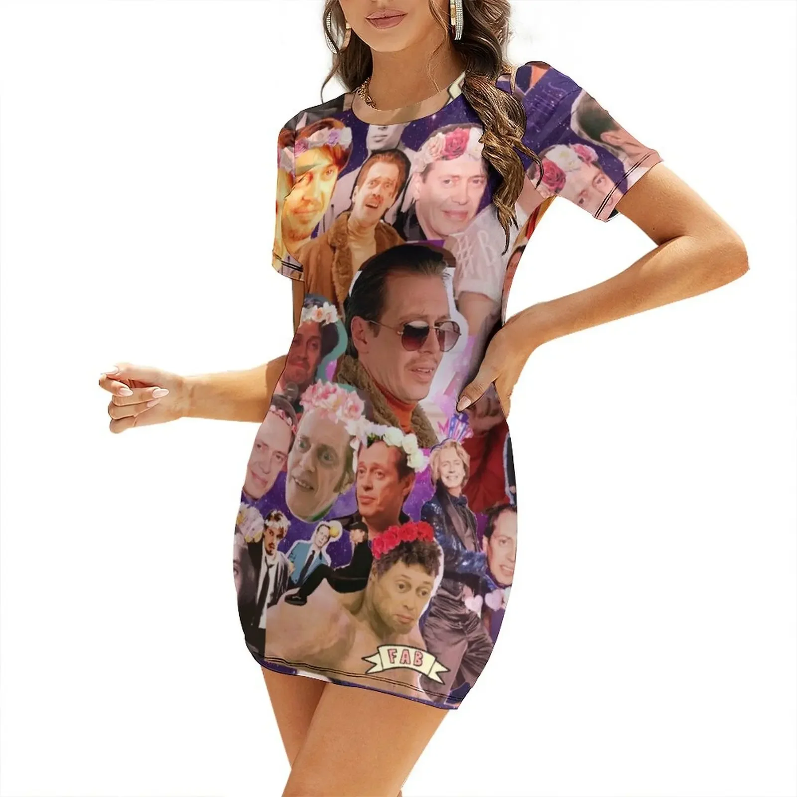

Steve Buscemi Galaxy Collage Short-Sleeved Dress luxury dress dresses for woman dresses for womens 2025 Dress