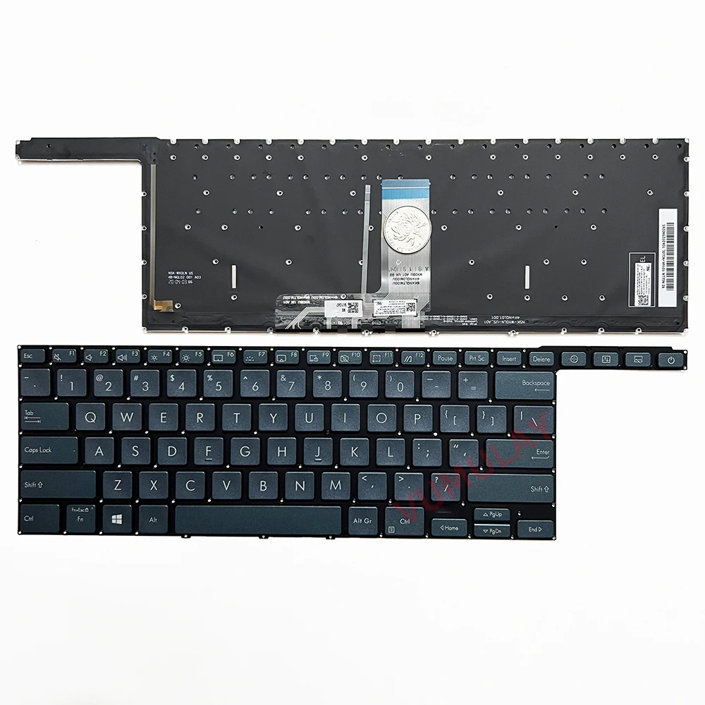 US/Spanish Backlit Keyboard for ASUS Zenbook Pro Duo UX581 UX581L UX581LV UX581G UX581GV NSK-WX1BU 0KN1-9F2SP23 9Z.NGLBU.10S