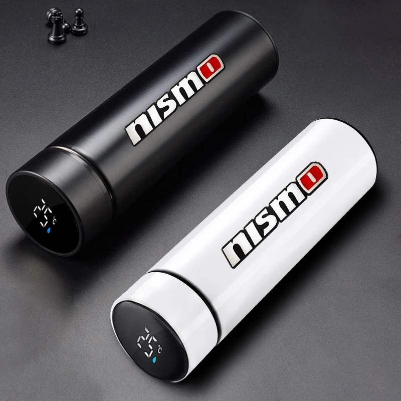 500ml Portable Car Logo Intelligent Stainless Steel Thermos Bottle For Nismo Logo Emblem R34 GTR Sylphy Teana X-trail 1 2 Qashqa