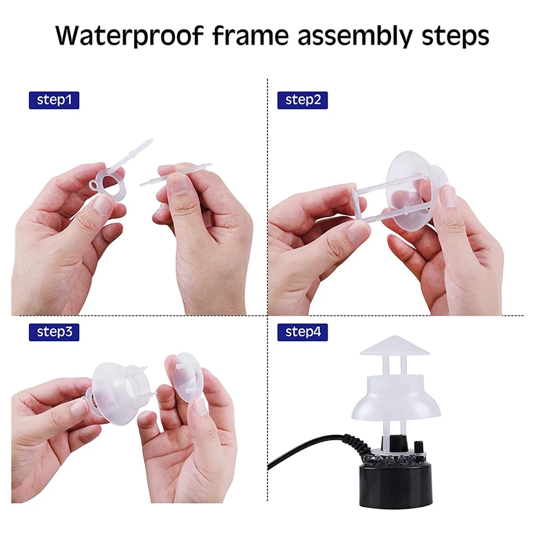 LLCS-Mini Mist Maker Fogger Ultrasonic Atomizer Spatter Guard Humidifier Diffuser DIY Parts Water Retaining Frame EU Plug - view 5