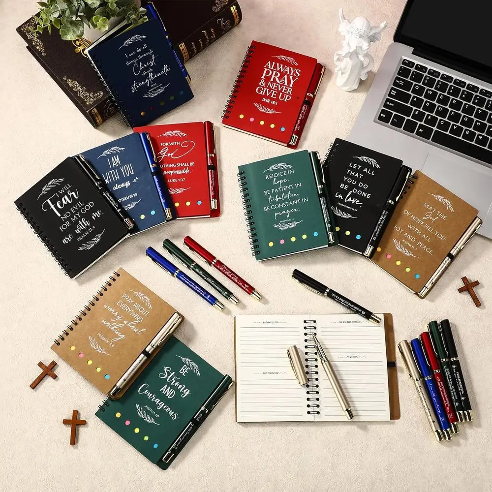Bulk Christian Gifts: Spiral Notebooks, Sticky Notes, Ballpoint Pens, and Prayer Journals for Church Sunday School and Pastor Ap