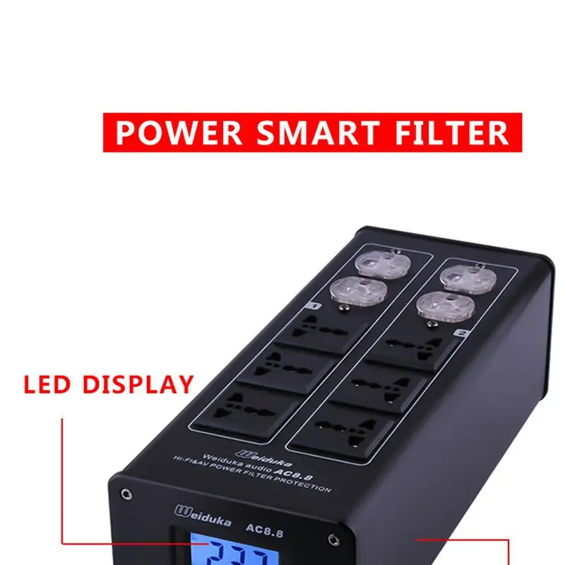 HIFI Audio Noise AC Power Filter Power Conditioner Power Purifier Surge Protection with EU Outlets Power Strip