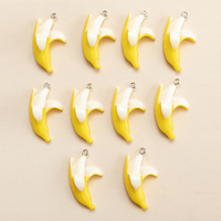 10pcs/lot Banana Resin Charms Pendant DIY Keychain Necklace for Jewelry Making Accessories