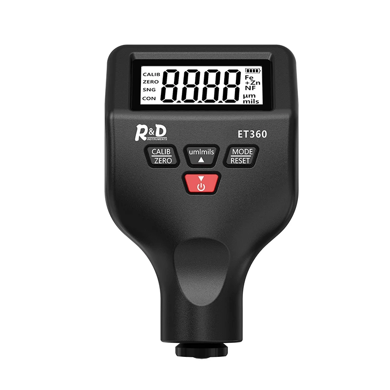 R & D ET360 Alat Ukur Ketebalan Magnetik untuk Mobil Alat Ukur Penguji Mini 0-1500Um Penguji Otomotif Pembuat Cat Mobil