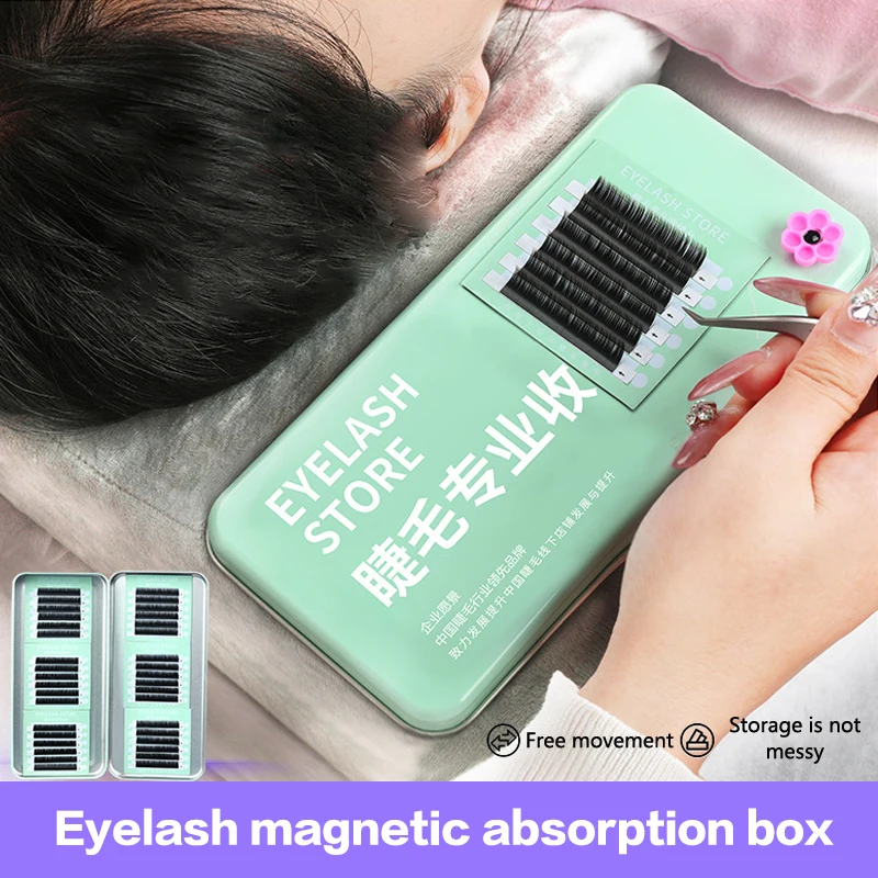 Empty Magnetic Fake Eyelash Storage Box With 6 Diskettes False Eyelash Holder Case Container Travel Pallet Lash Holder