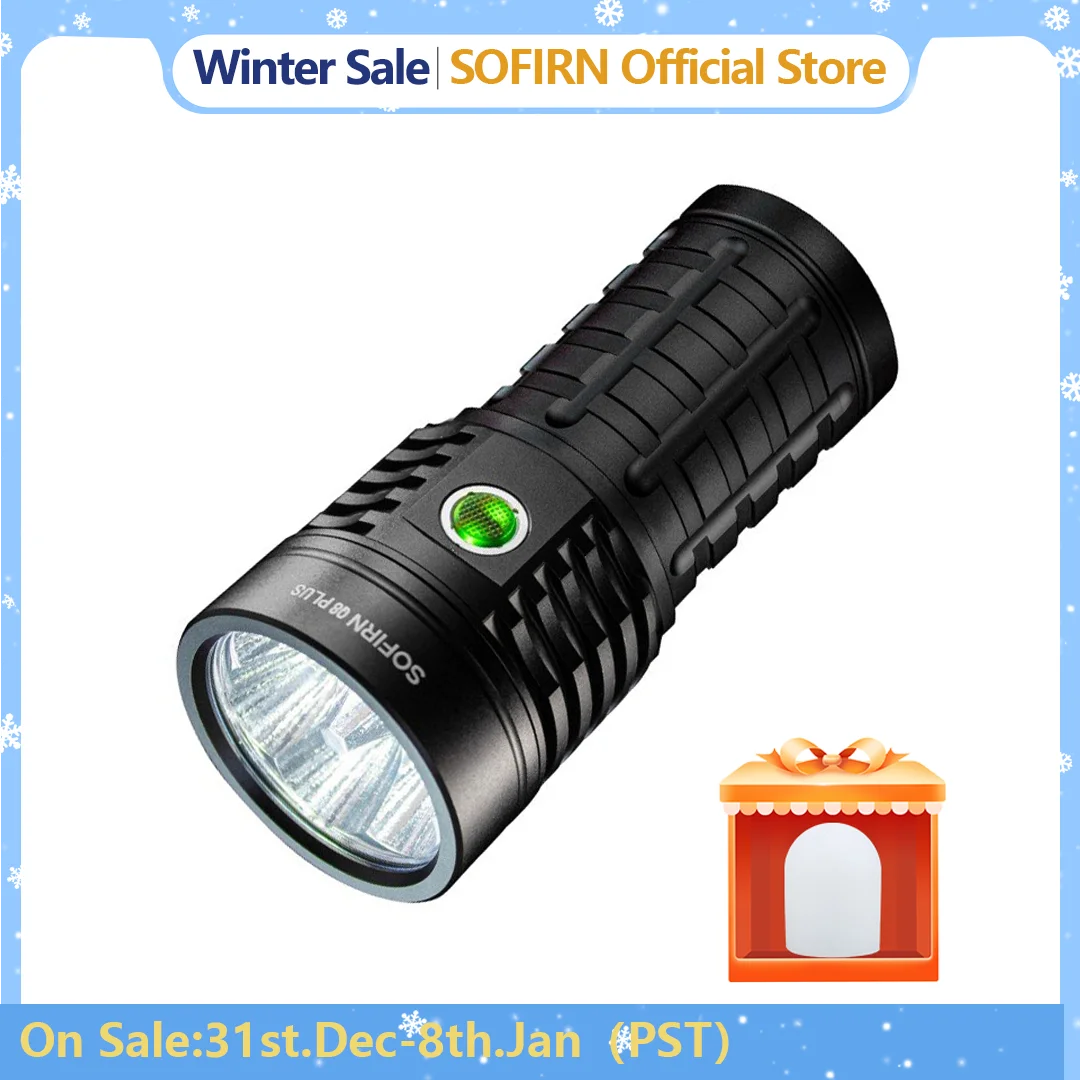 Sofirn Q8 Plus Super Powerful LED Flashlight 16000lm USB C Rechargeable 21700 Anduril 2.0 Torch XHP50B Reverse Charging