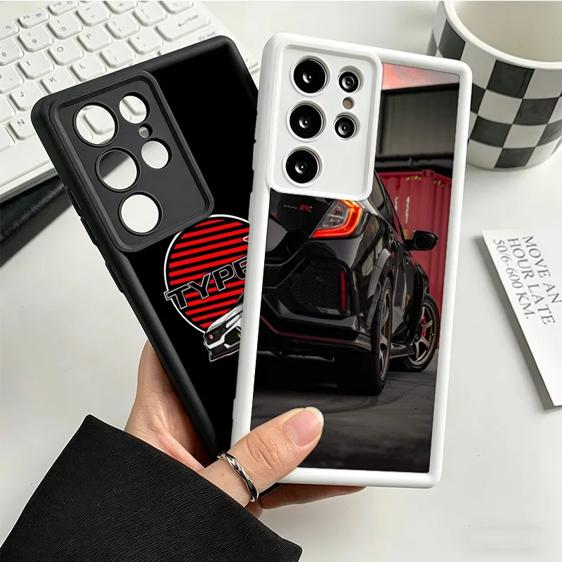 JDM Type R Civic Sport Car Phone Case For Samsung S25 S26 FE S23 S22 Ultra Galaxy S21 S20 Plus S24 FE Cover Coque Shell Protecti