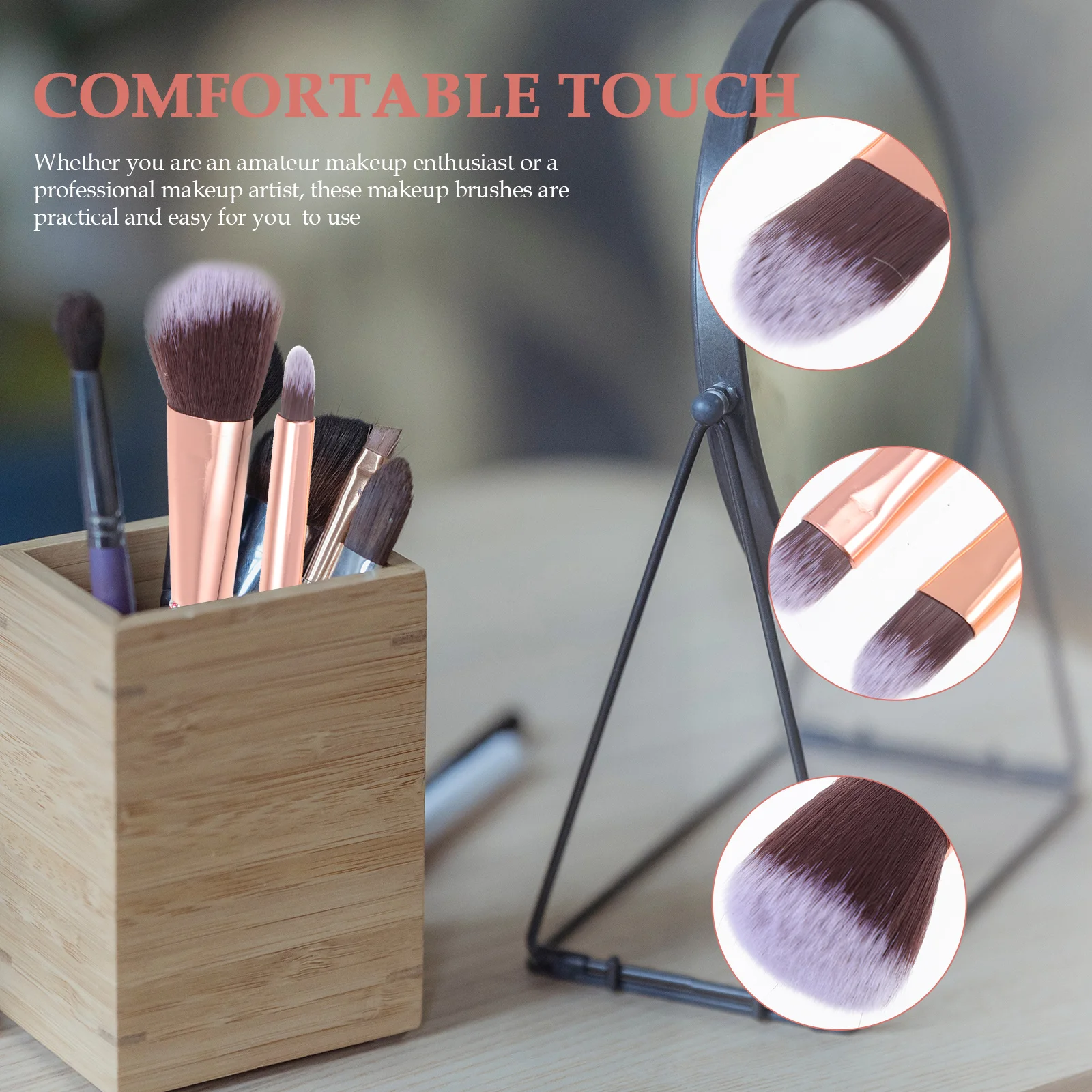 

1Set Rhinestone Makeup Brush Set Artificial Fiber Long Handle Supple Powder Blush Applicator Professional Women Makeup Tools