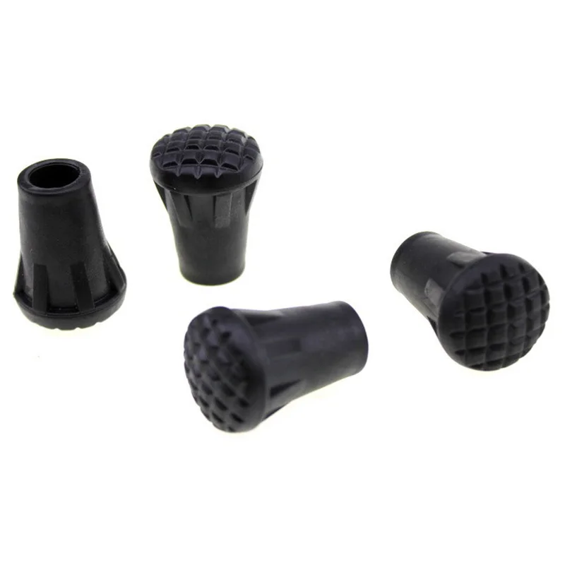 4pcs Outdoor Wear-resisting Hiking Walking Stick Trekking Pole Tip End Rubber Caps Replacement Cap Cover Protector