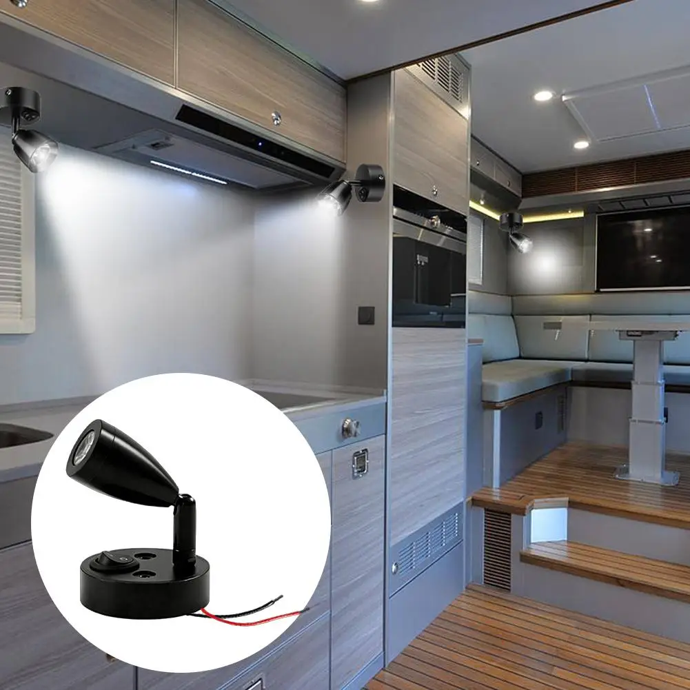 12V-24V 3W Leselampen Wandlampe für LKW Wohnmobil Yachten Kabine Nachttisch, Campingbus Wohnwagen Boot RV Beleuchtung – Detail 5