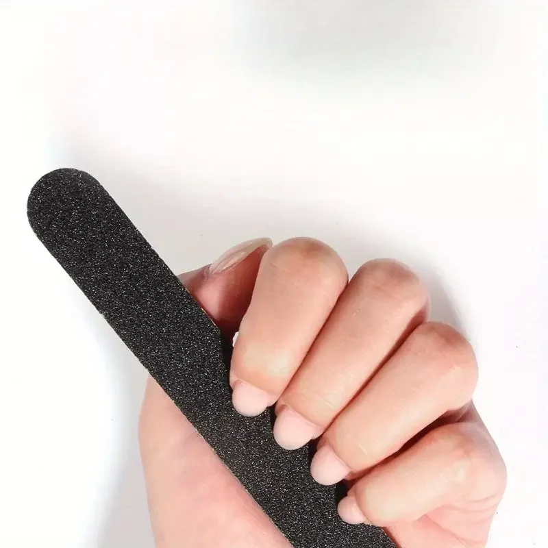 10 قطع من مبرد الأظافر الاحترافي على الوجهين 100/180 حبيبة - ألواح الصنفرة السوداء للمانيكير والباديكير والأظافر الأكريليك