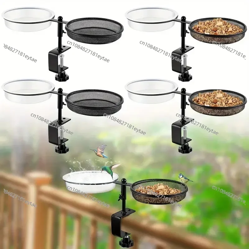 Bird Feeder Stand Dew, Adjustable Heavy Duty Clamp Stand Bird Bath Feeder