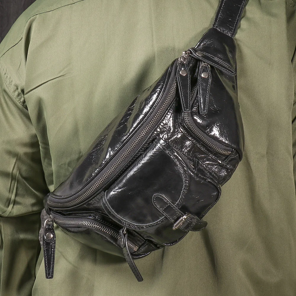 

Мини-поясная сумка для iPad из воловьей кожи с верхним зерном, повседневная нагрудная сумка из натуральной кожи, многофункциональная мужская сумка через плечо для мотоцикла