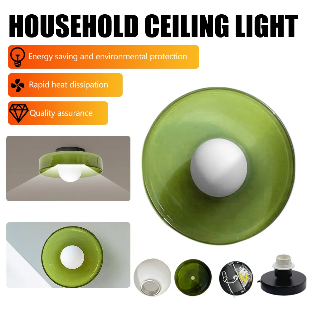 

E26 Glass Ceiling Lights Nordic LED Source Wall Lamp for Hallway Aisle Balcony Lighting Bedroom Living Room Decor Luminaire