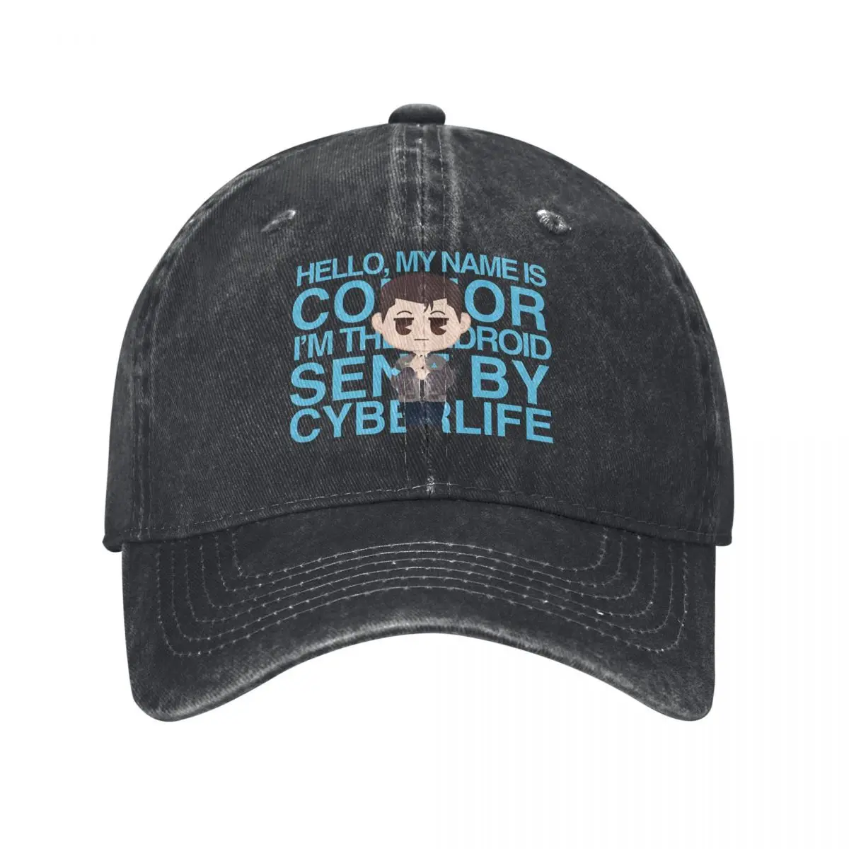 Detroit Become Human Multicolor Hat Peaked Women's Cap Hello, My Name Is Connor (Variant) Personalized Visor Protection Hats