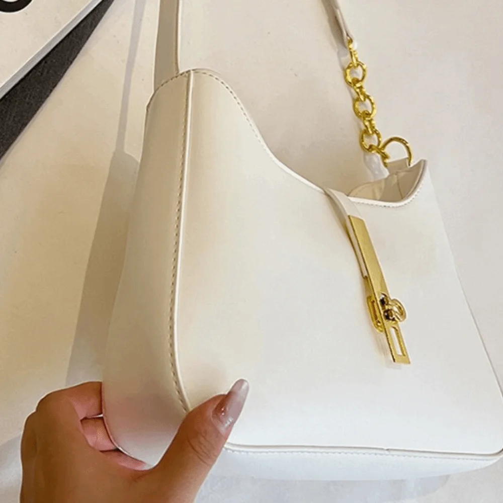 

Spicy Girl Retro Shoulder Bag Fashion PU Leather Pure Color Shoulder Bag Zipper Handbag Vintage Underarm Bag Shopping