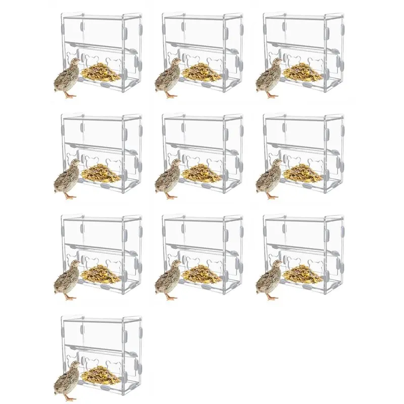 

A88E-10X коробка для кормления попугаев акриловый контейнер для кормления без беспорядка коробка для еды с несколькими отверстиями прозрачная коробка для дозатора корма для птиц