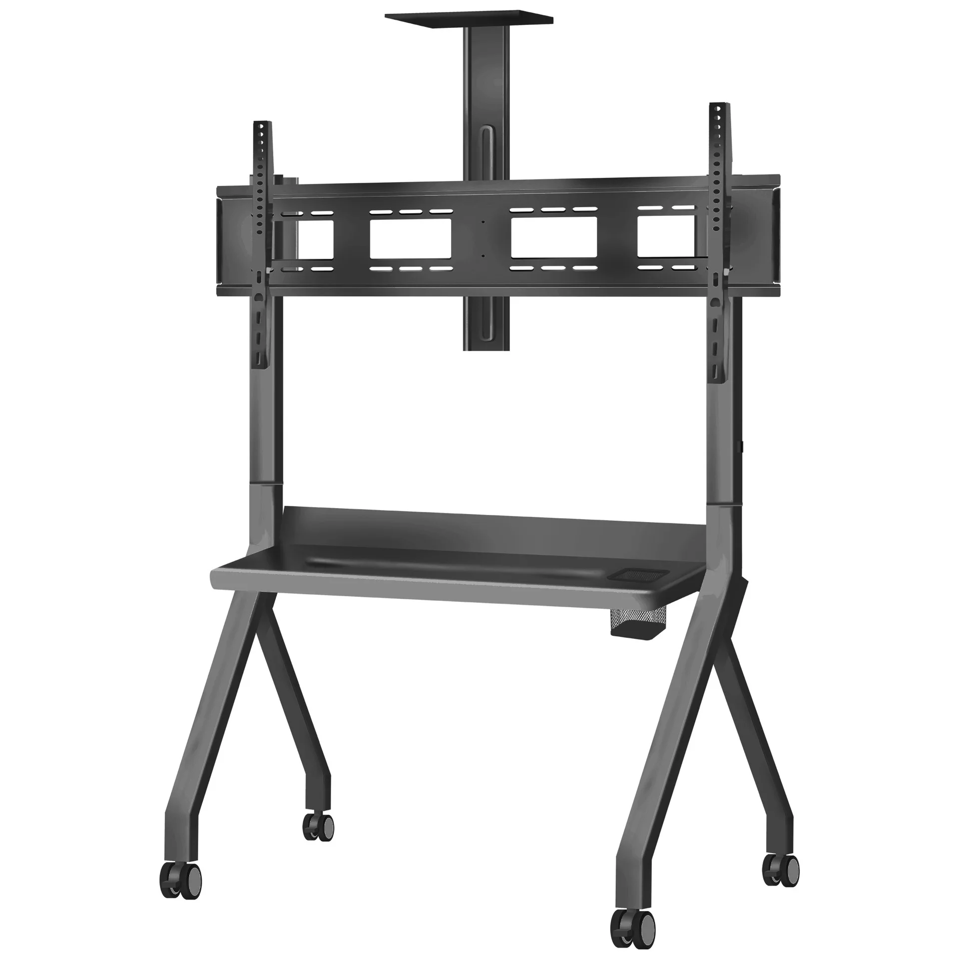 TV mobile bracket herringbone TV shelf floor cart large screen commercial conference all-in-one machine movable rack
