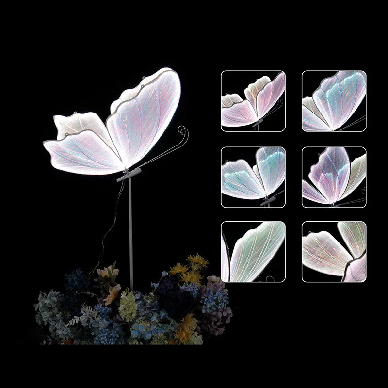 Immersive Wedding Butterfly Installation Modern Romantic Backdrop LED Butterfly Decor Emotional Atmosphere Party Stage Lights.