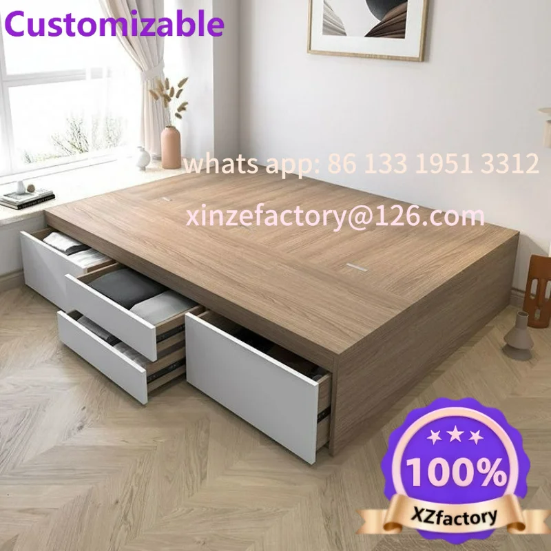 Customizable tatami bed combination without bedside single double high box storage bed multi-function