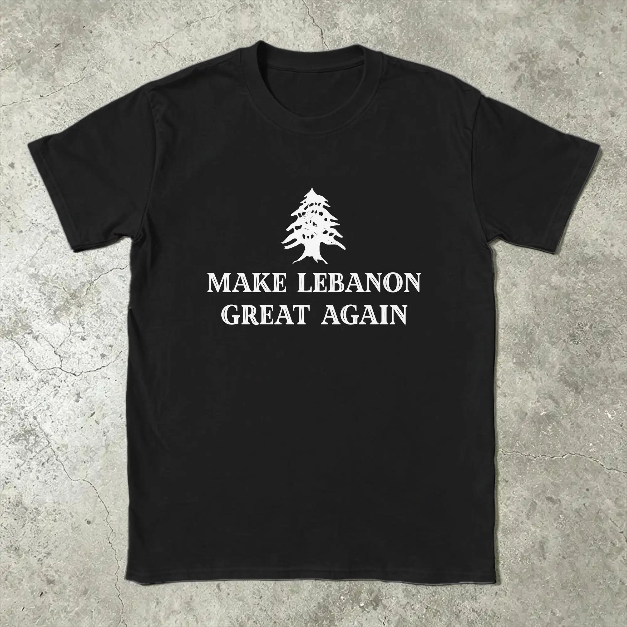 Make Lebanon Great Again Men's T Shirt  Novelty Tee Shirt Short Sleeve Crewneck T-Shirts Cotton Plus Size Clothes