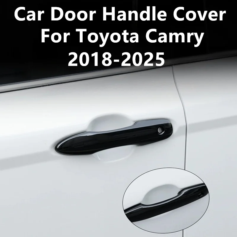 

4pcs Car Door Handle Cover Carbon fiber pattern protector Exterior Door Handle anti-scratch cover For Toyota Camry 2018-2025
