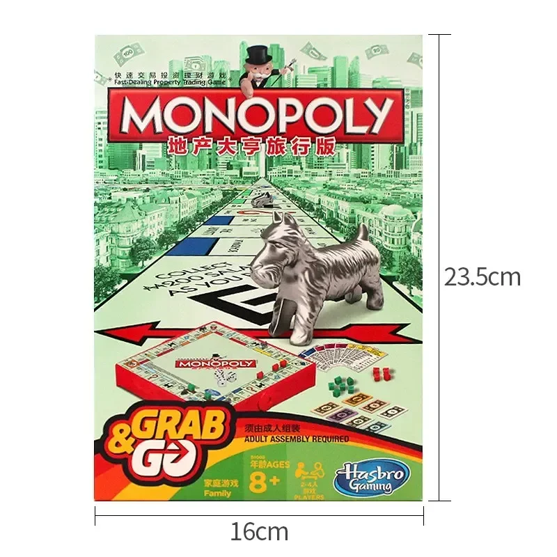 Hasbro Monopoly Property Tycoon Game Strategy Puzzle Game Travel Desktop Game Toys Collection Decoration Kids Christmas Gifts