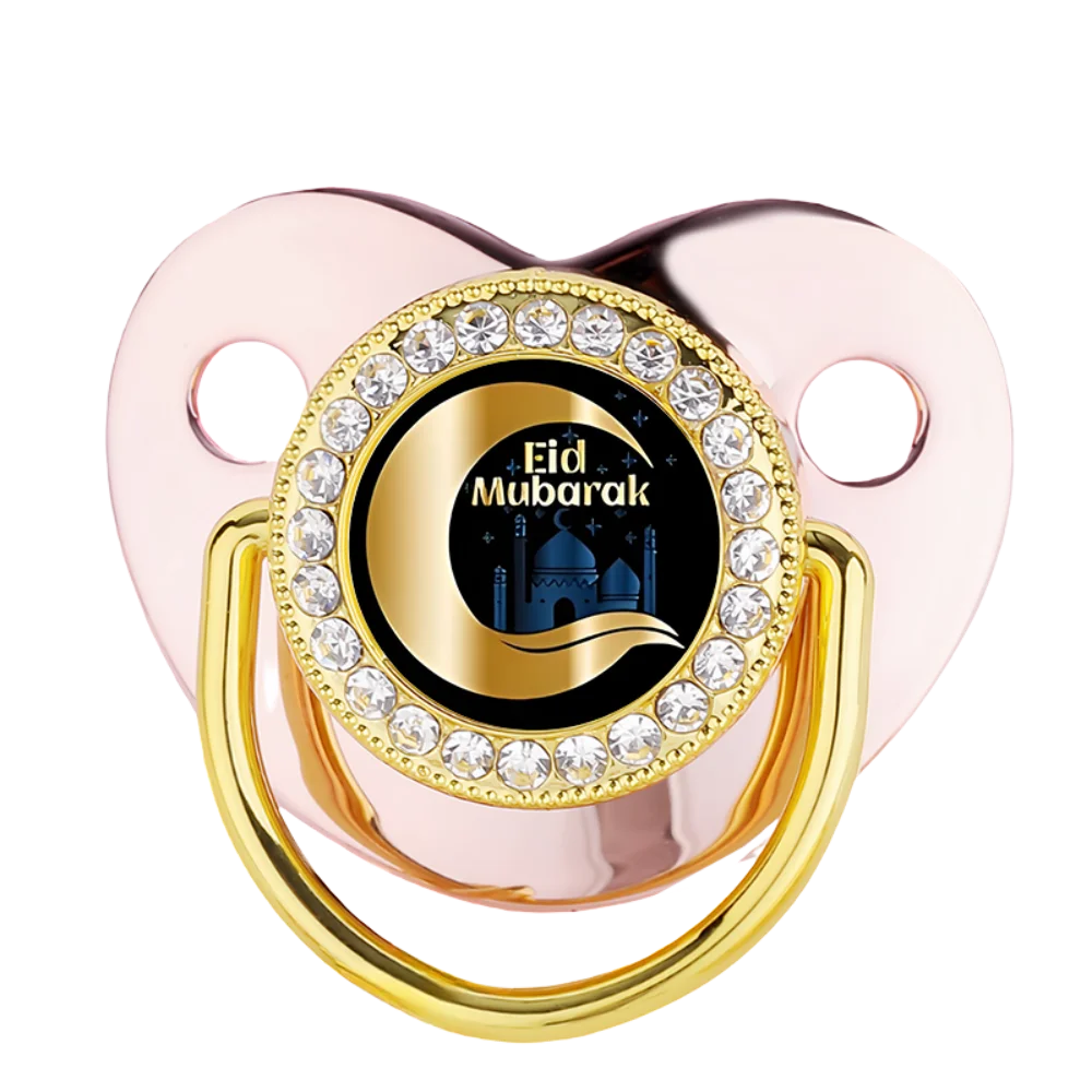 Crescent Moon Print Muslim Baby Newborn Pacifier with Dust Cover Kawaii Hot Sale for Muslim Baby Boy Girl