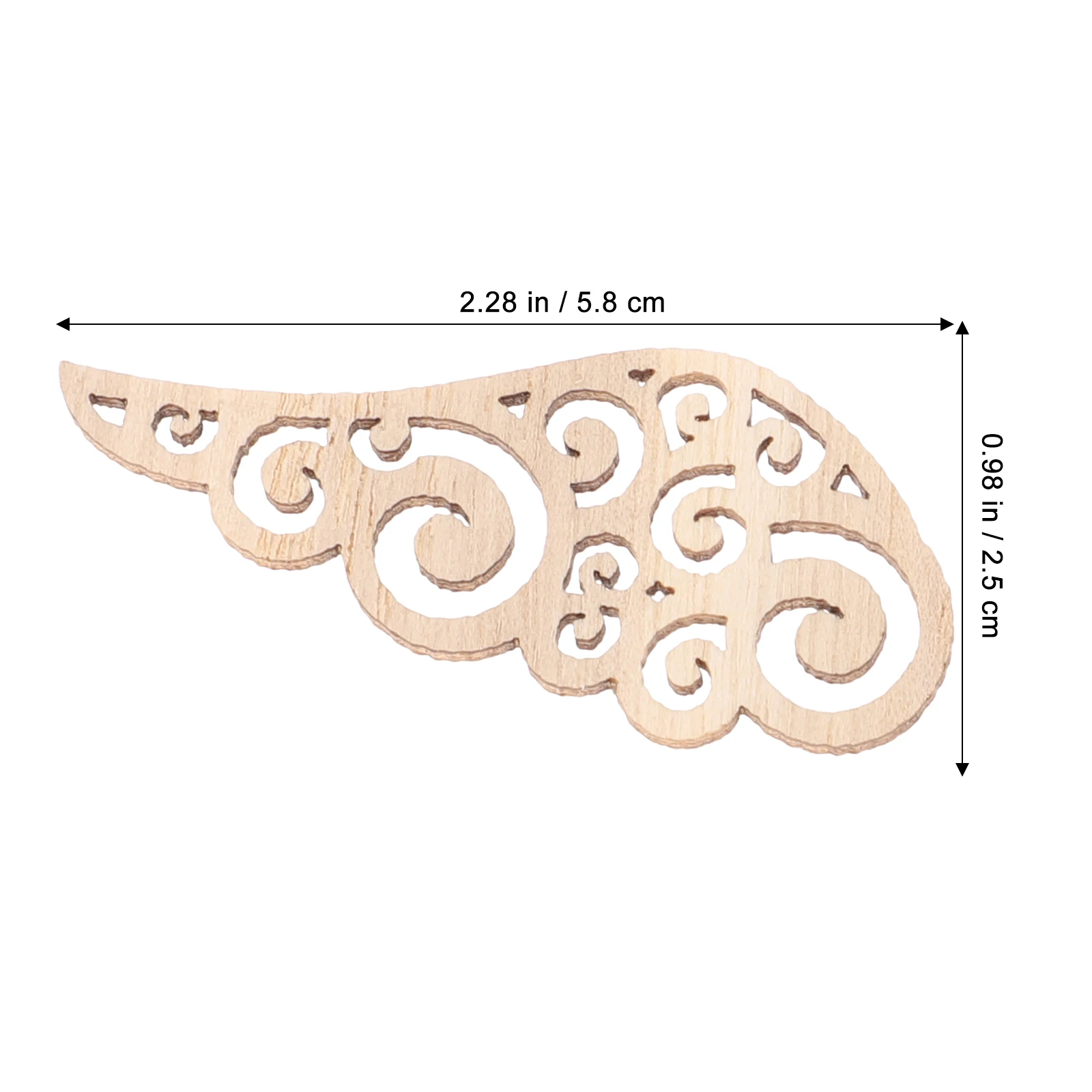 80PCS DIY Hollow-Out Wing Patchs Colored Drawing Wing Chips Painting Wooden Wings DIY Blank Drawing Angel Wing Decorations