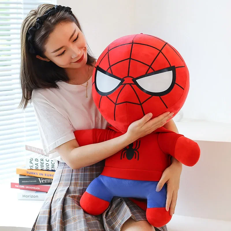 Juguetes de peluche de Spiderman de Disney para niños, muñeco de peluche de película de dibujos animados de Anime, almohada suave, regalos de cumpleaños, 20-60cm