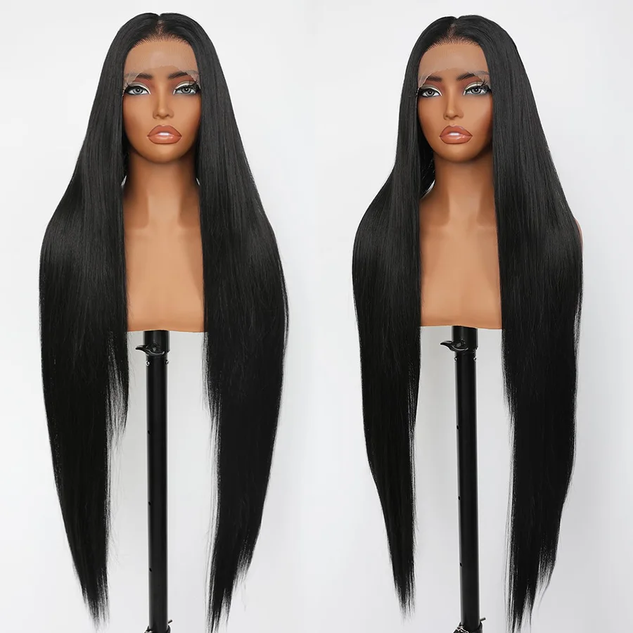 Dixtefo Real Hair Straight Lace Front Wigs 30 38 Inch Human Hair 13X4 HD Lace Frontal Hair Wig 13X6 Bone Straight Human Hair Wigs 200 Density Hair for Women