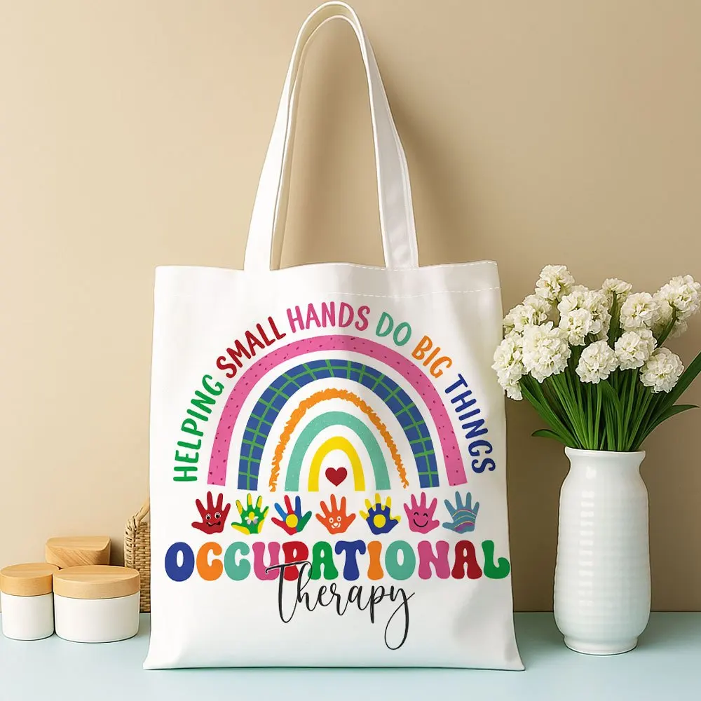 Positive Quote Print Tote Bag for Women Occupational Relax Shoulder Bag with Fixed Straps Multi Functional Shopping Bag Fashion