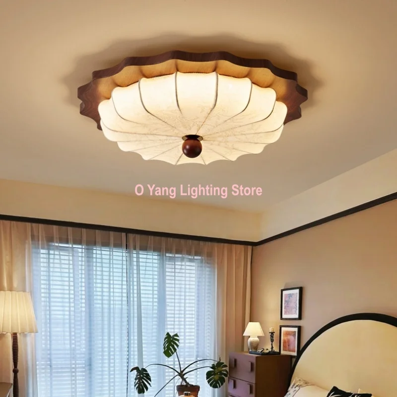 Designer Water Transfer Printing Lamp Body Iron LED Ceiling Light French Fabric Kitchen Island Indoor Room Lighting Fixtures