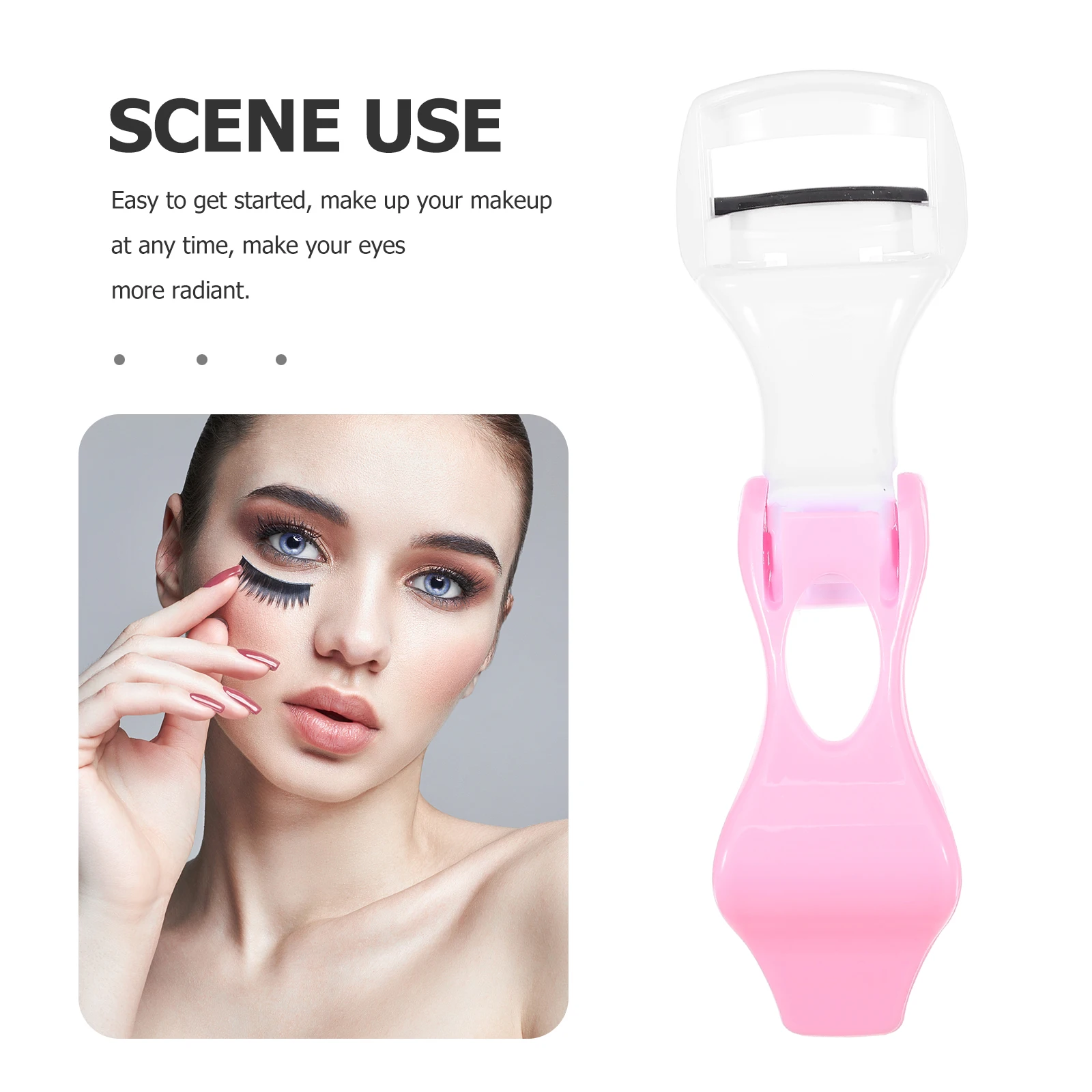 

Portable Eyelash Curler Small Makeup Tool Push Type Eyelash Clip For Women Girls Lightweight Durable Beauty Makeup