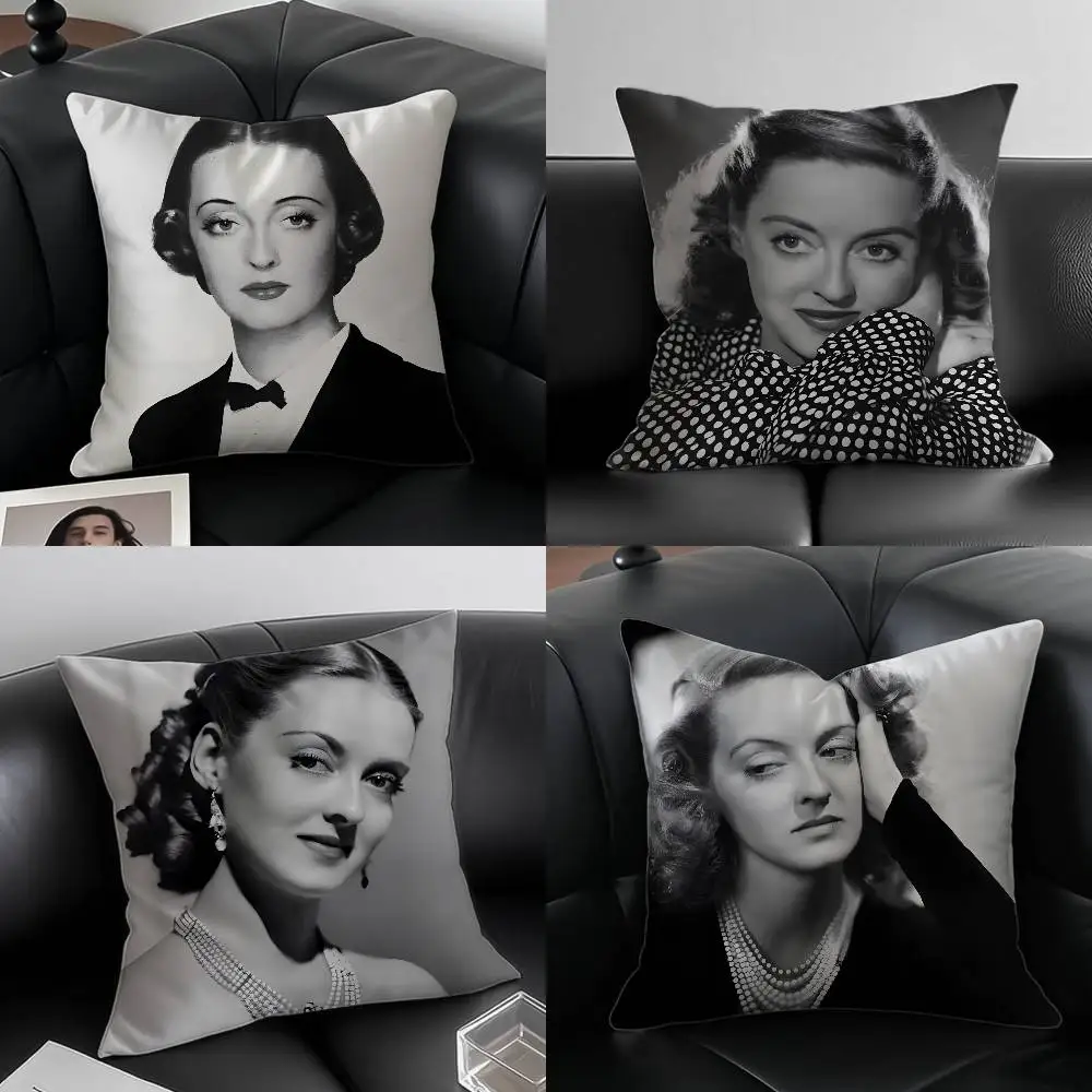 B-Bette D-Davis Actress Pillow Case Anti-dustmite Pillowcase Invisible zipper silky short plush Sofa cushion cover