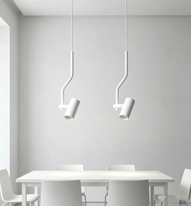 Art LED Pendant Light White Black Metal