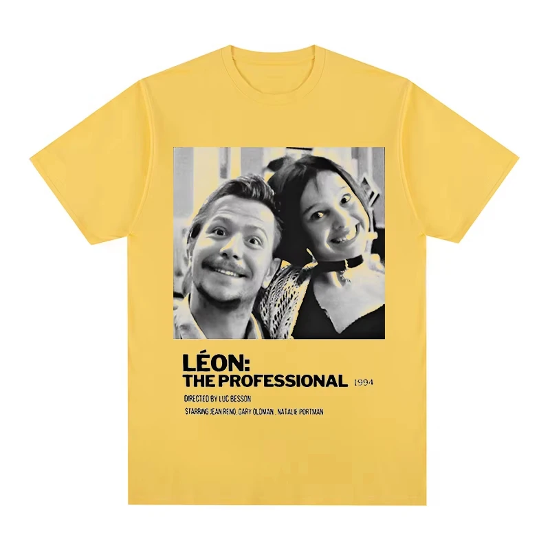 Léon Vintage T-Shirt Film The Professional Luc Besson Jean Reno 1994 Klassischer Film Baumwolle Herren Damen Kurzarm-T-Shirt Unisex – Detail 7
