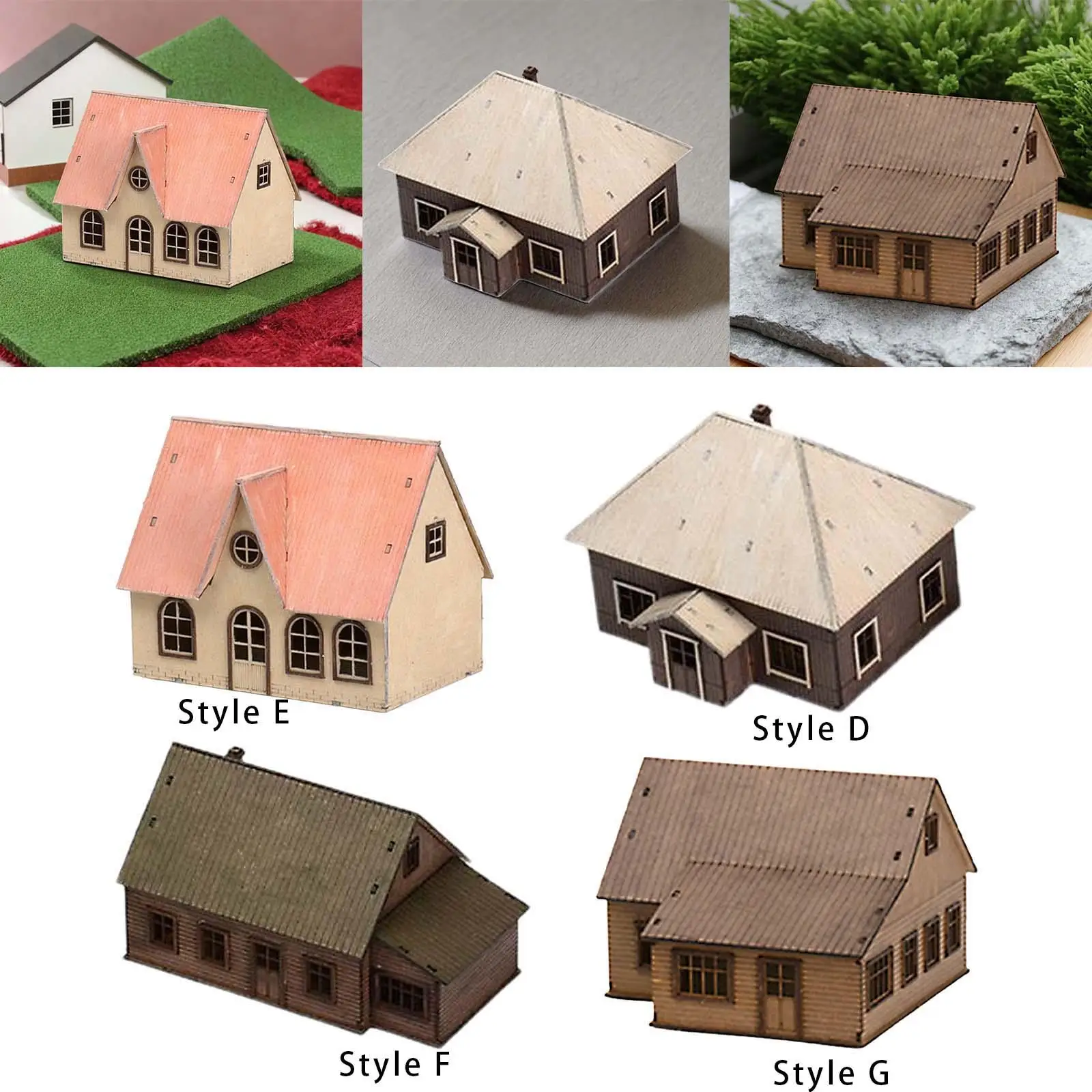 Kits de modelos de construcción de madera, sin montar, para modelo de escena ferroviaria, 1/72