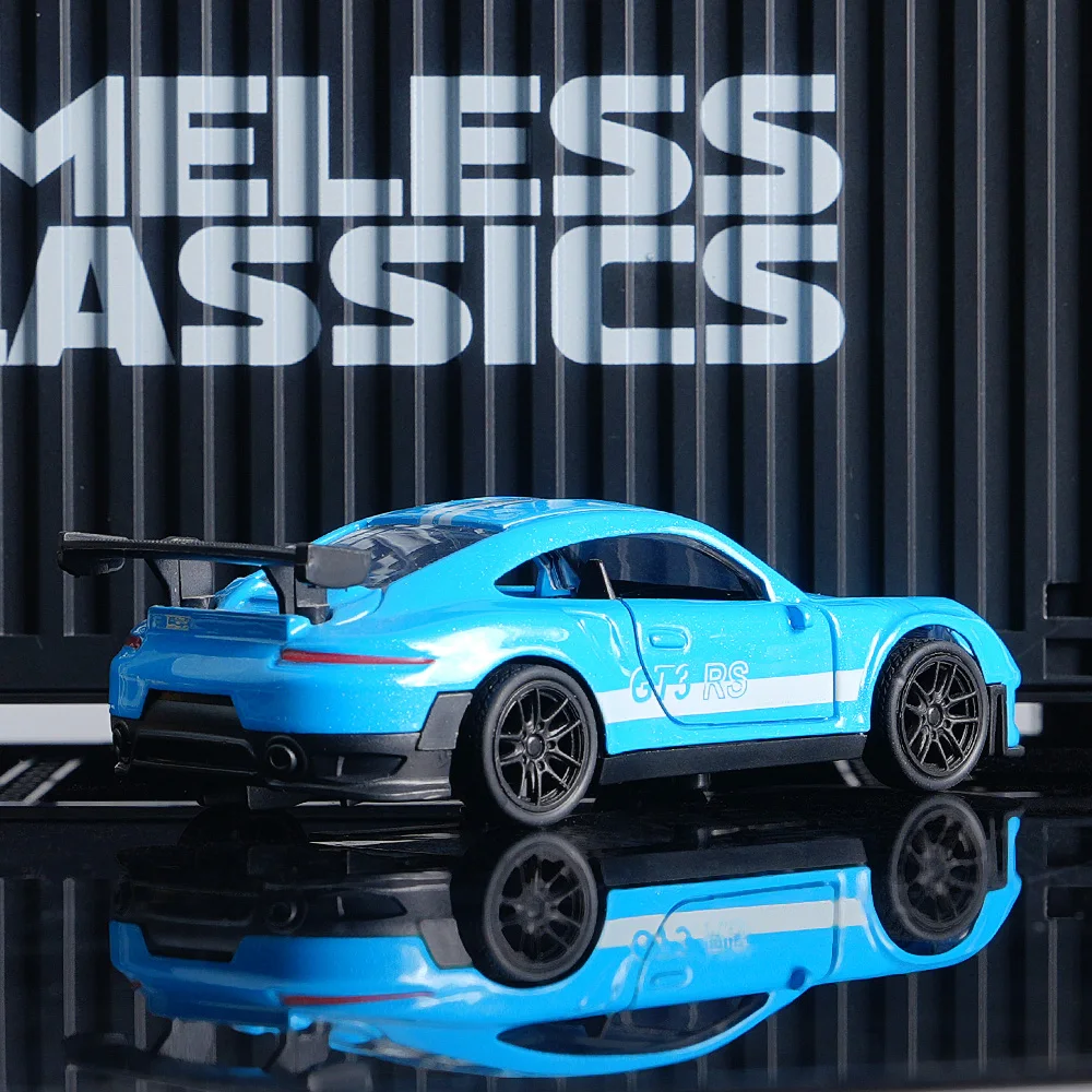 Retro GT3 RS Diecast Car, Blue Alloy Sports Vehicle Model, Collectible Desktop Decor, Ideal Gift for Car Collectors ﻿ image 6