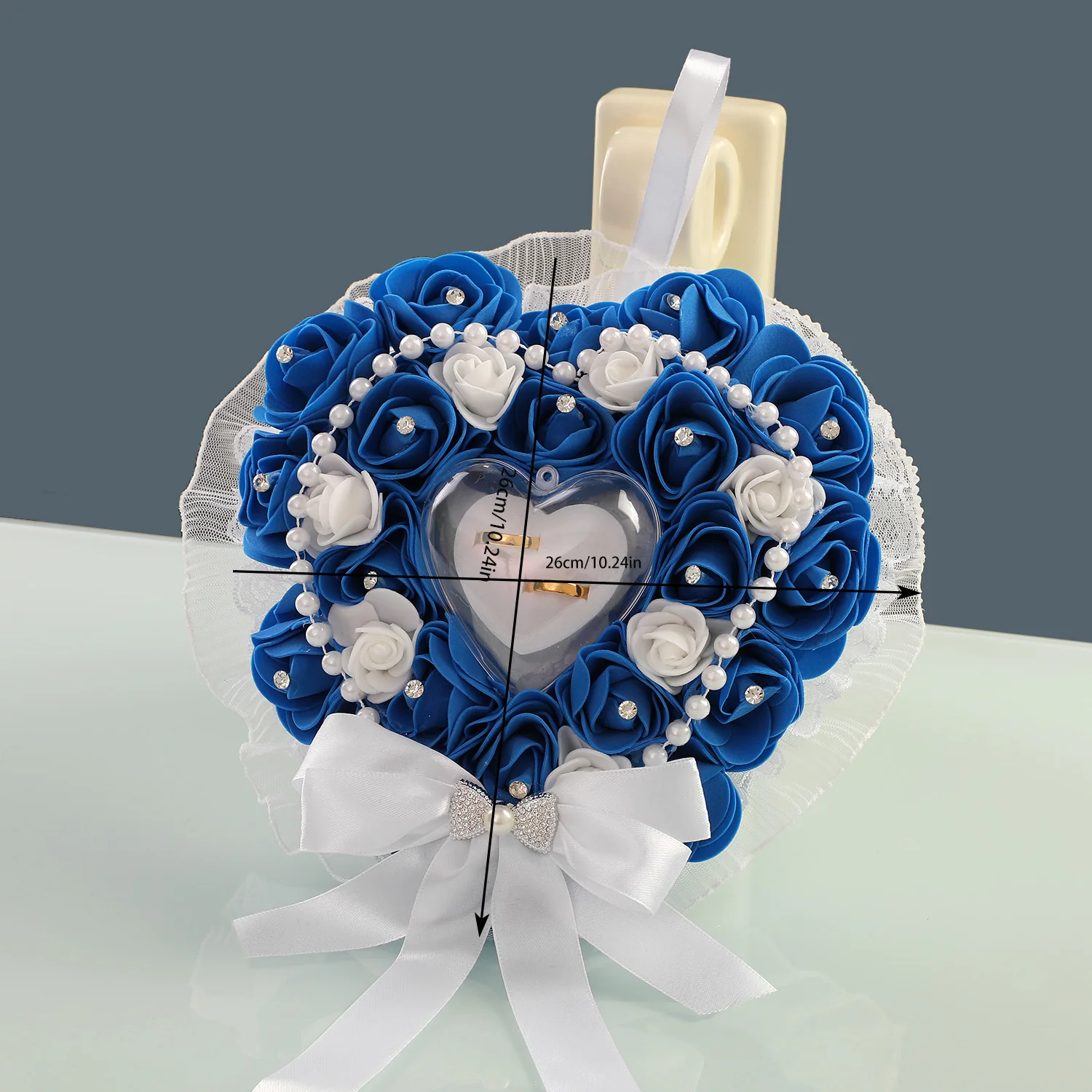 Elegant Wedding Ring Box - Gift for Bride & Groom Heart ring box Romance Proposal Keepsake