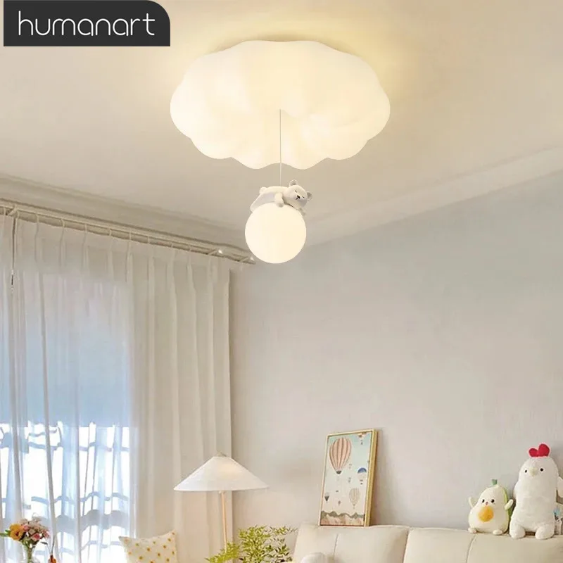 

Children's Room Chandeliers White Color Luxury LED Pumpkin Bear Pendant Ceiling Lamps For Dining Study Bedroom Indoor Lighting