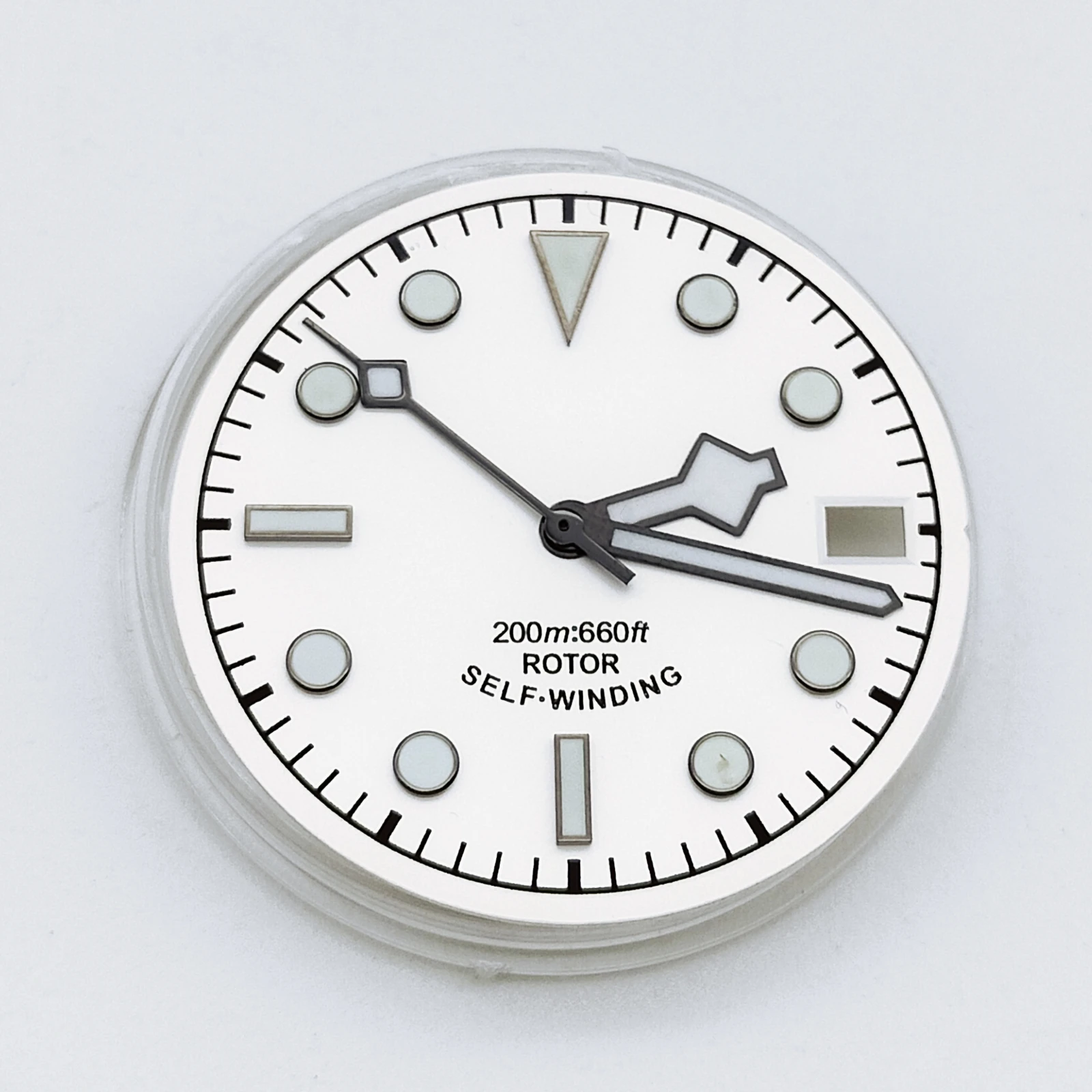 28.5MM Watch Part Green Luminous Dial Add Hands Fit NH35 Automatic Movement