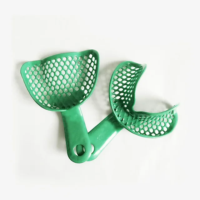 Juego de bandejas de impresión Dental, juego de 5X6 piezas, Edentulous Jaw, L/M/S, bandeja de Metal sin malla, Material de laboratorio de odontología, soporte de dientes