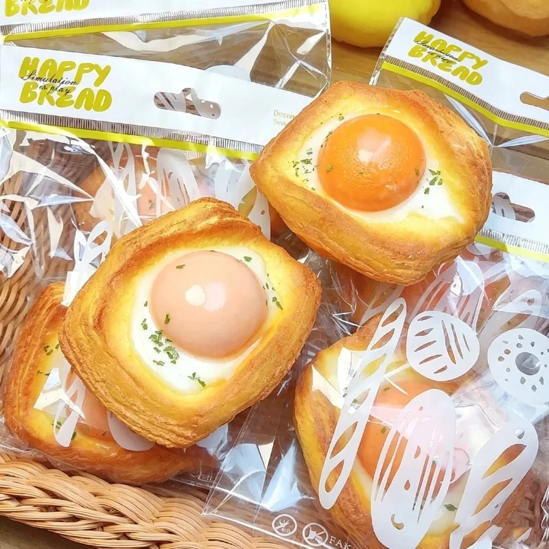 3D Simulation Bread Fried Egg Toast Squishy Toy Slow Rising Squeeze Fidget Anti‑Stress Hand Relaxing Toy for Autism ADHD Gift