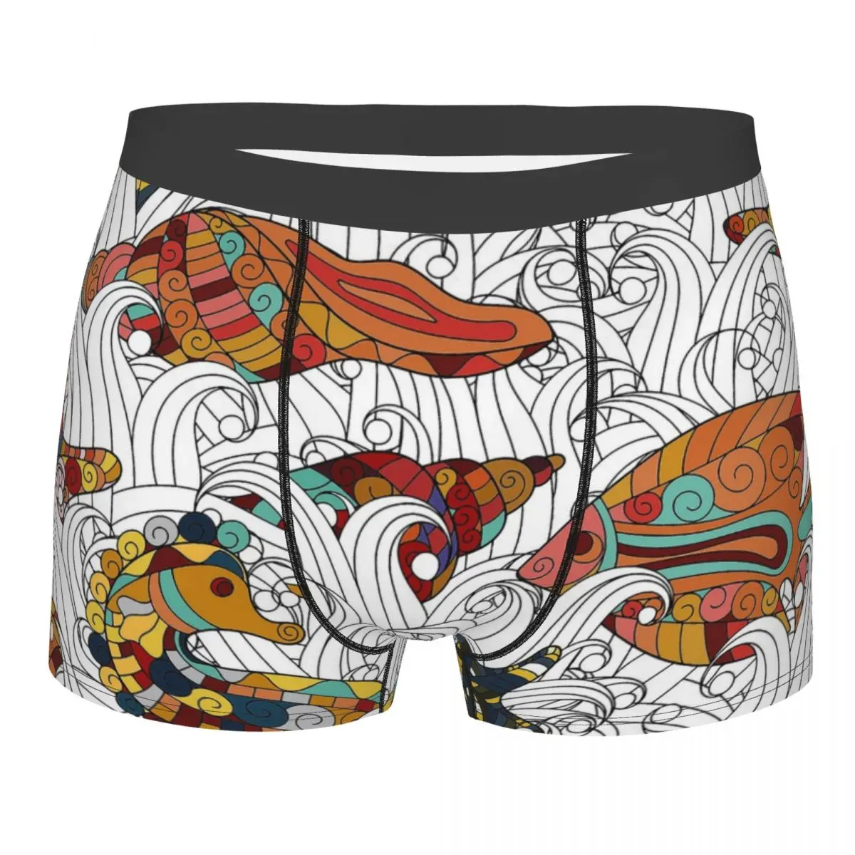 Fish Animals of The Sea Clever Gentle Free And Happy Underpants Breathbale Panties Man Underwear Ventilate Shorts Boxer Briefs