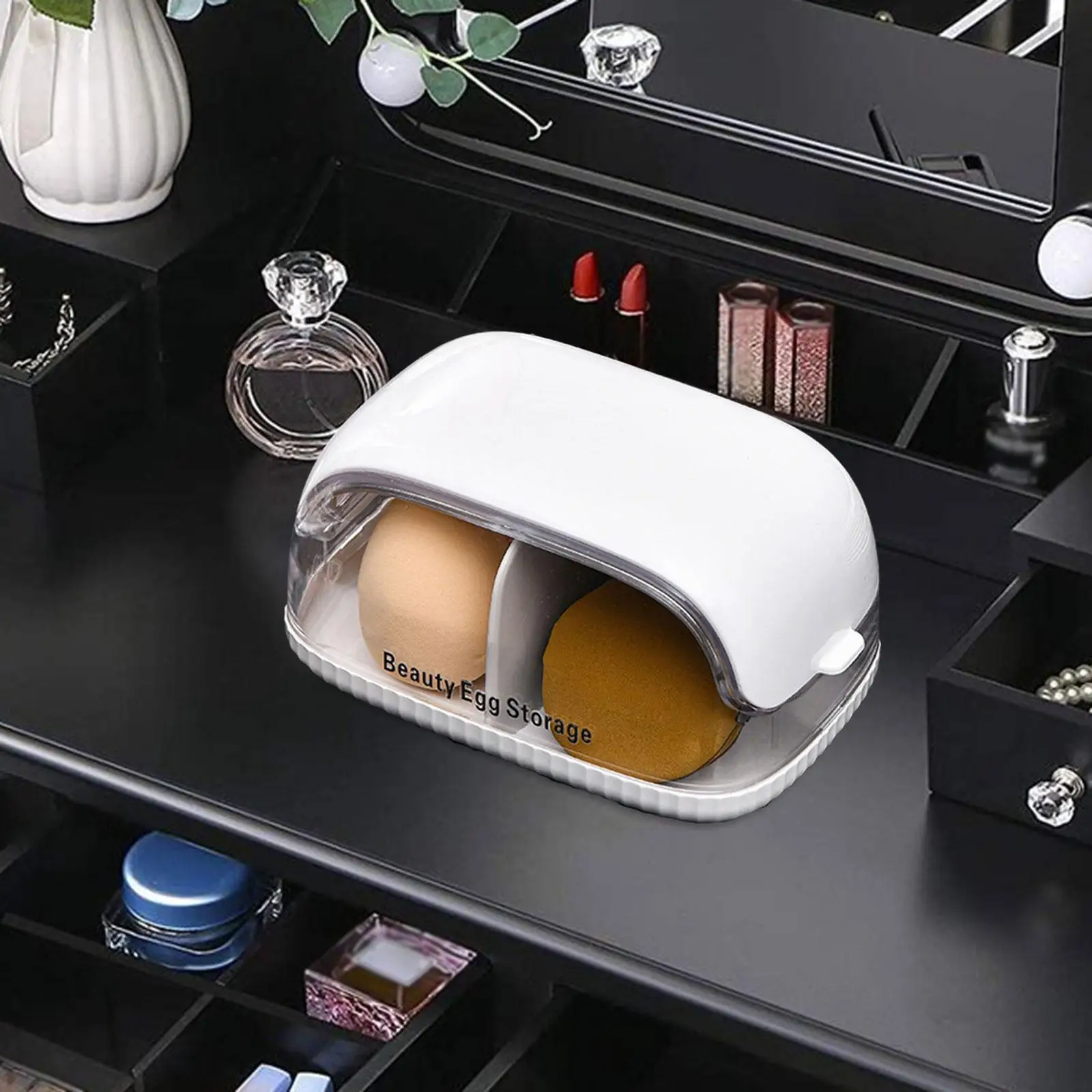ビジネスや旅行に最適なメイクアップスポンジケースコンパートメントブレンダーホルダー