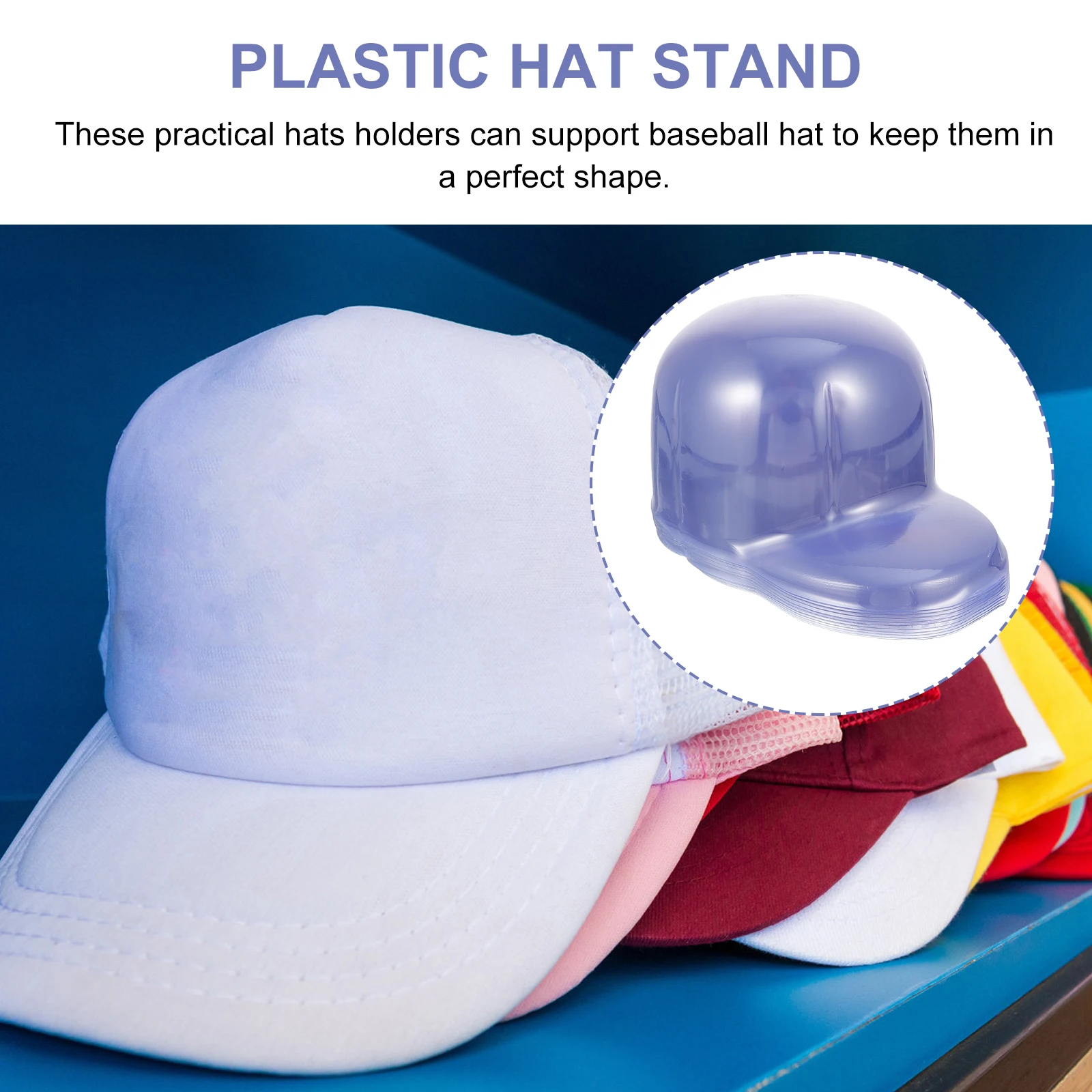 

10pcs Support Display Stand PVC Plastic Cap Shaper Baseball Travel Hat Holder Organizer Hanger Storage Rack Hat Holders