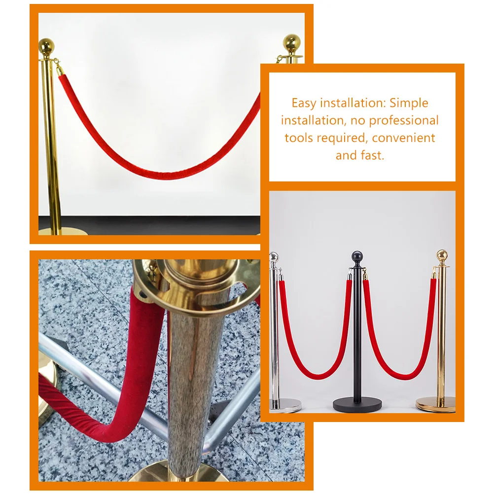 Concierge Post Lanyard Queue Controlling Rope Barrier Stanchion Velvet Ropes and Posts with Hooks Stanchions for