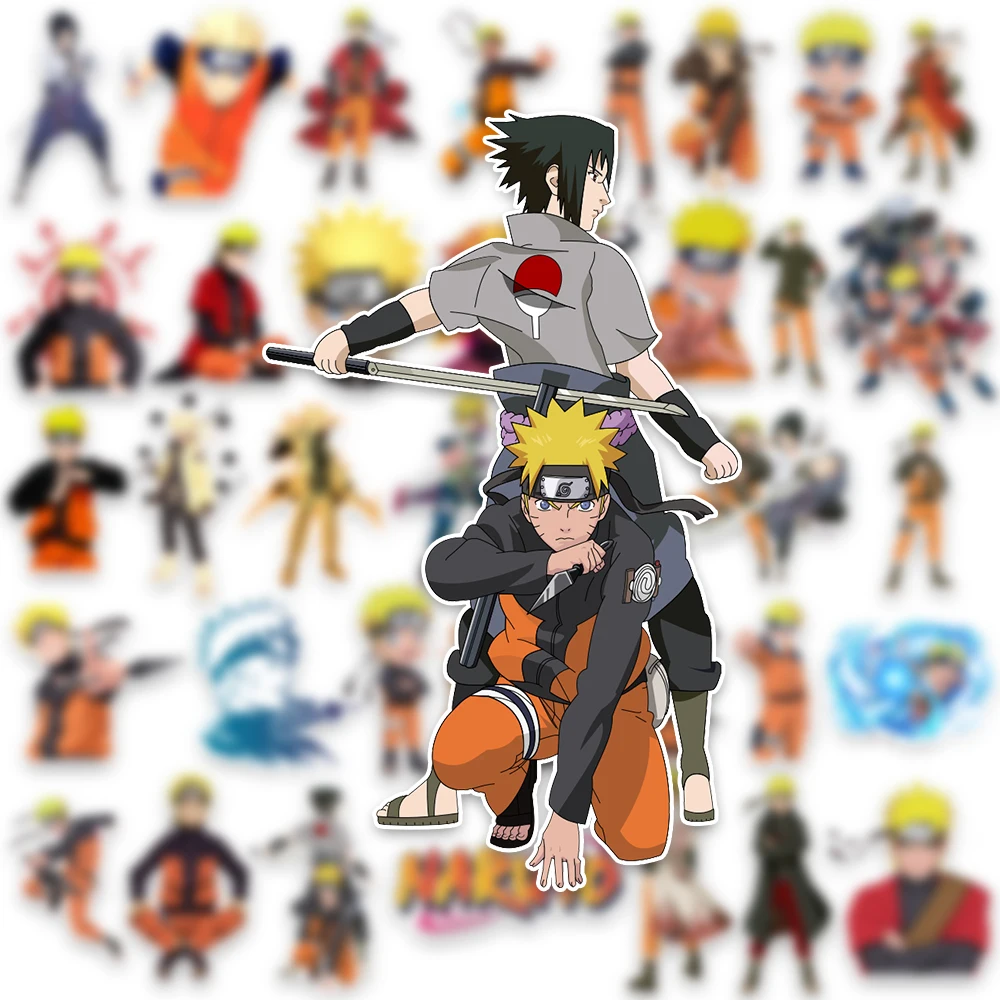50 قطعة حقيبة ناروتو أنيمي ملصق الكتابة على الجدران اوتشيها ساسوكي اوزوماكي ناروتو الهاتف الغيتار المحمول دفتر لاصقة تزيين